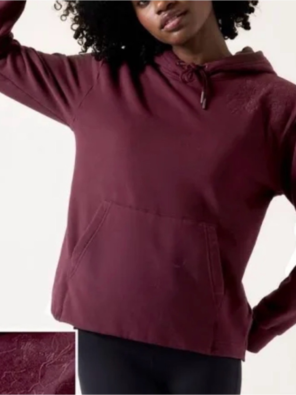 Athleta Fleece Lined Alya Floral Embroidery Design Hoodie Warm Leisure Small